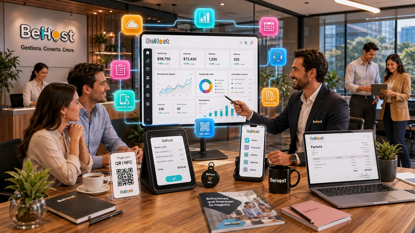 BeHost México en agosto: reunión empresarial con tecnología BeHost, reportes claros y decisiones enfocadas en crecimiento.