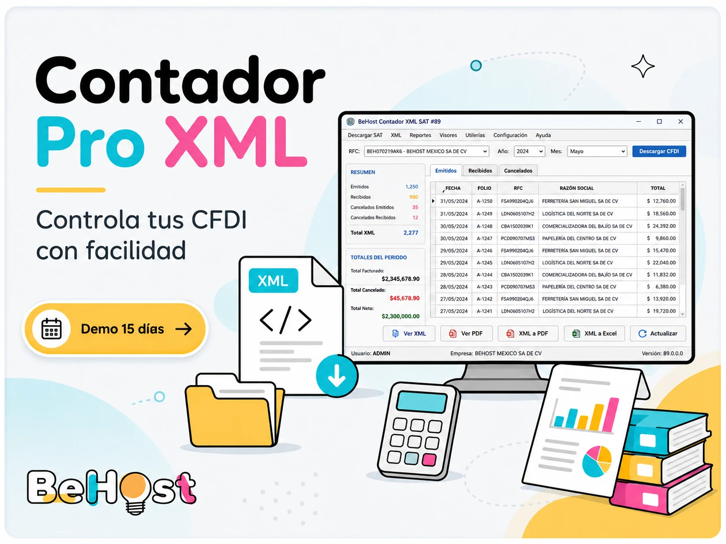 Pantalla de Contador Pro XML