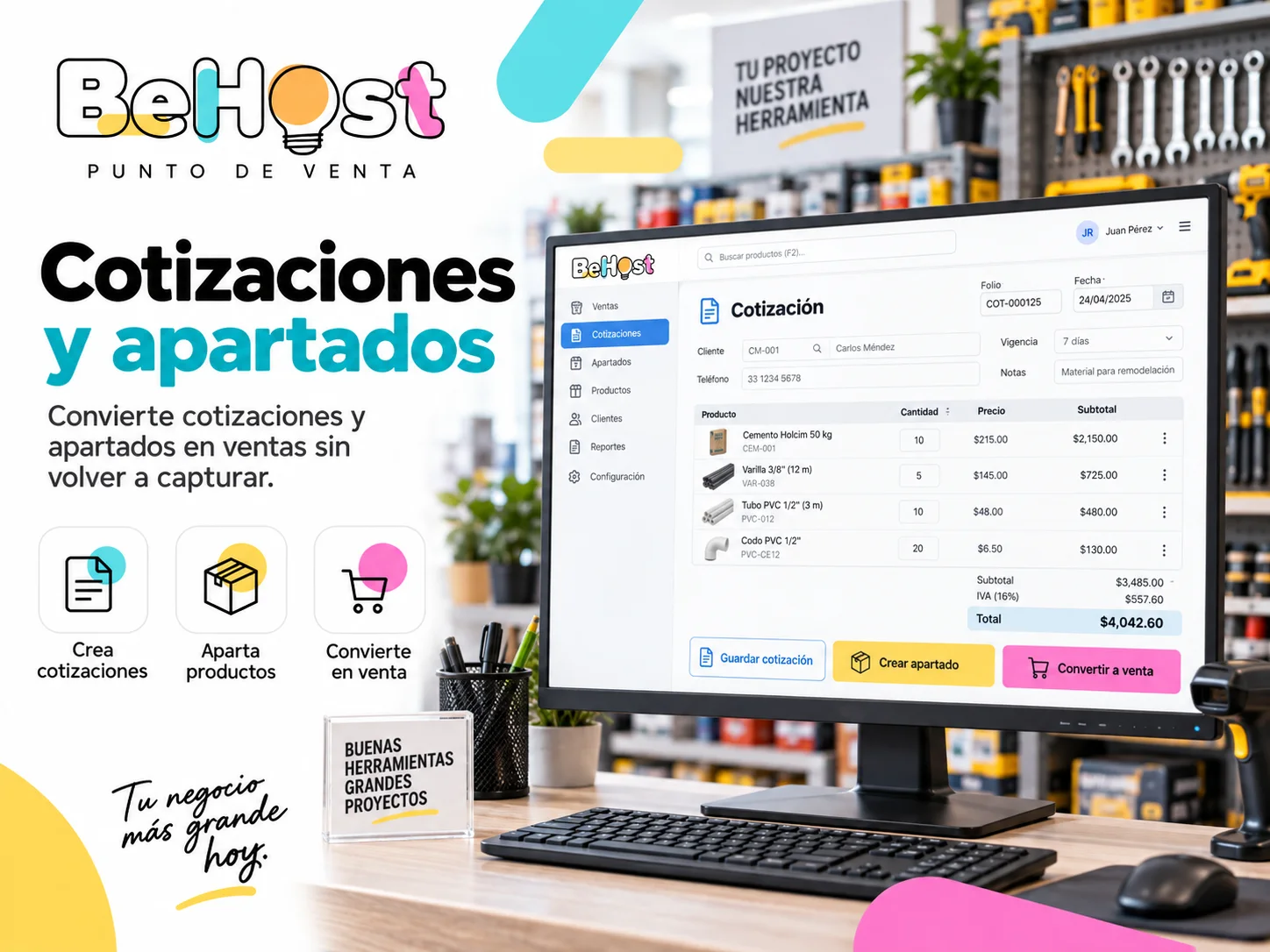 Cotizaciones y apartados convertidos en venta dentro de Punto de Venta Be