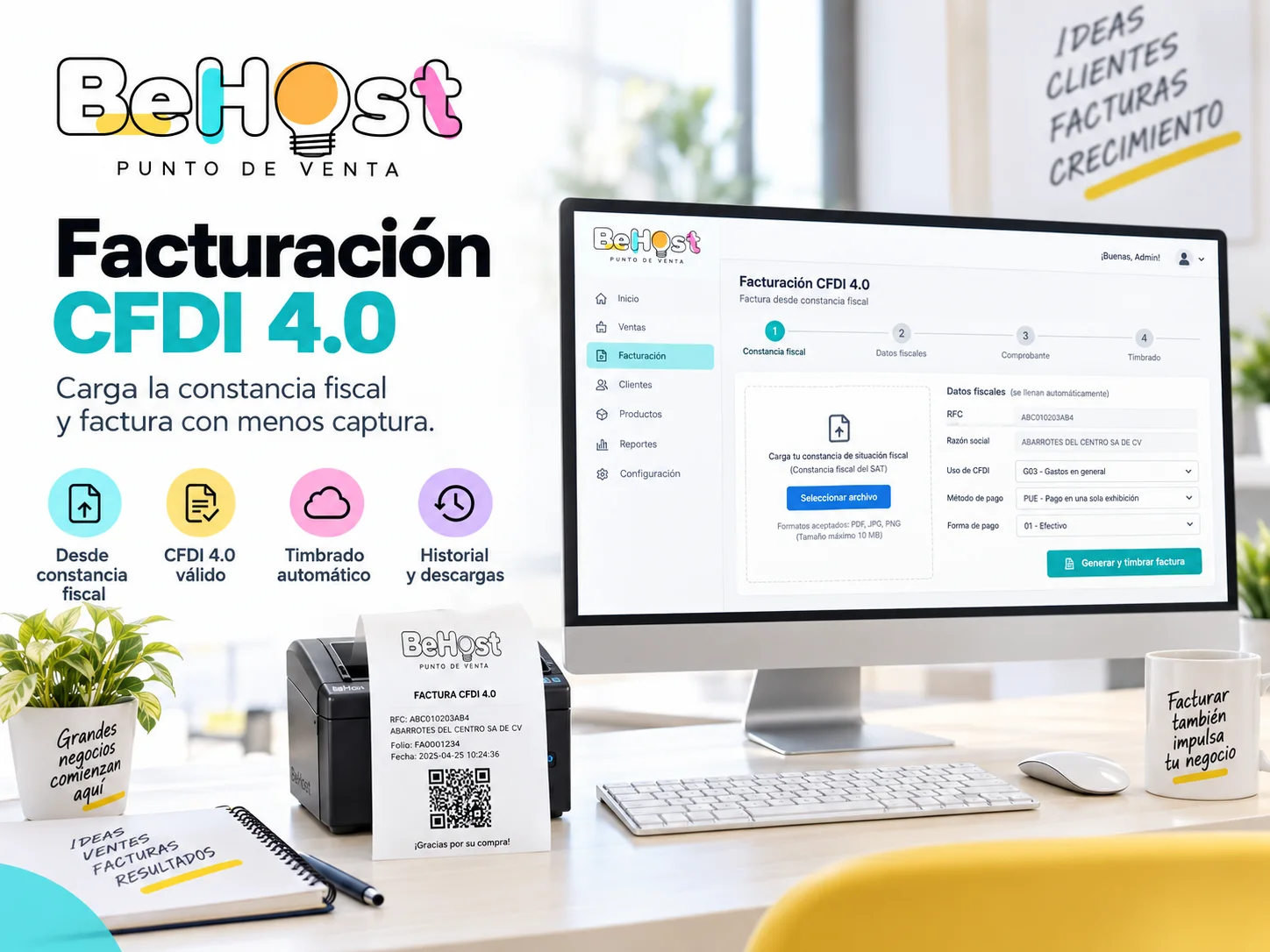 Facturación CFDI 4.0 desde constancia fiscal en Punto de Venta Be