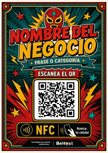 Plantilla Pop Lucha QR + NFC