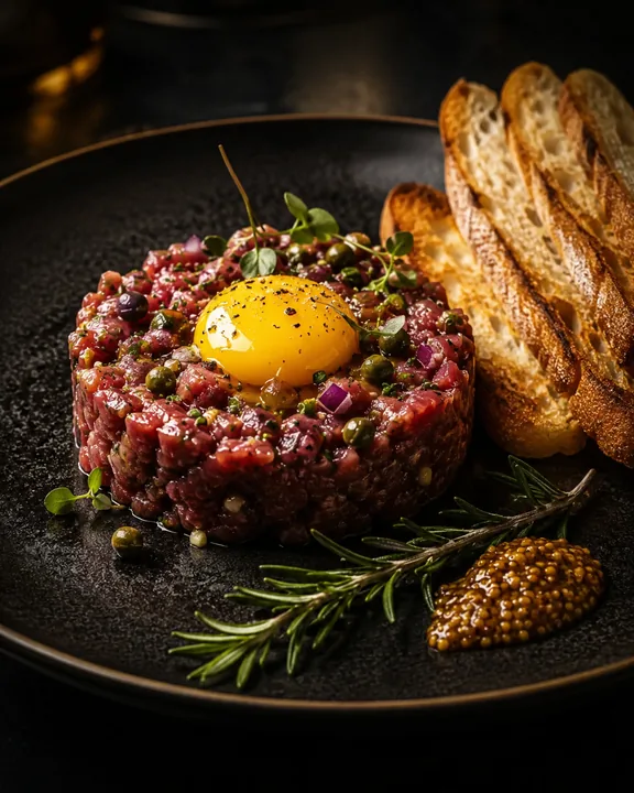 Tartare gourmet del menú de demostración